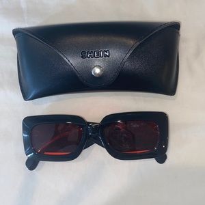 Black Sunglasses With Red Frame